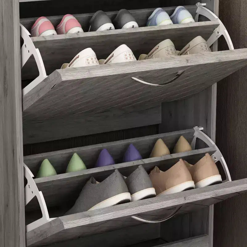 Meuble à chaussures d'entrée Famapy avec 2 tiroirs basculants