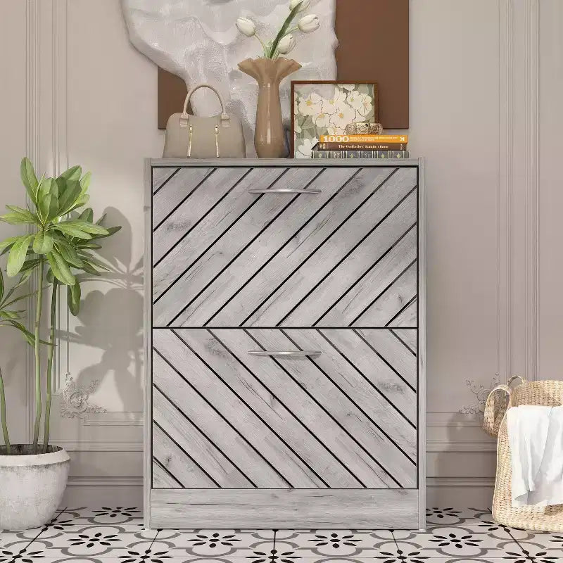 Meuble à chaussures d'entrée Famapy avec 2 tiroirs basculants