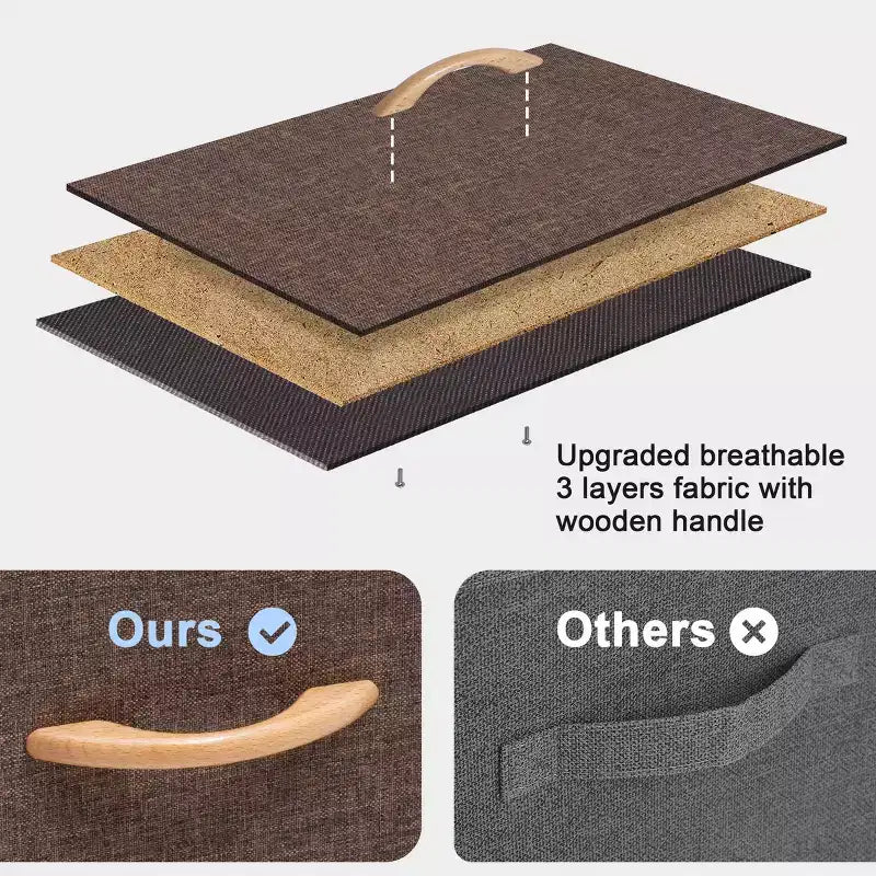 Crestlive Products Commode à 9 tiroirs en tissu extra large pour chambre à coucher, tour de rangement de vêtements avec cadre en acier robuste, plateau en bois, tiroirs faciles à tirer, poignées en bois