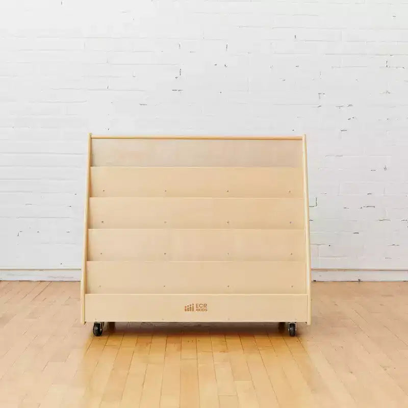 Présentoir et rangement de livres mobiles double face en bois ECR4Kids, meuble Montessori