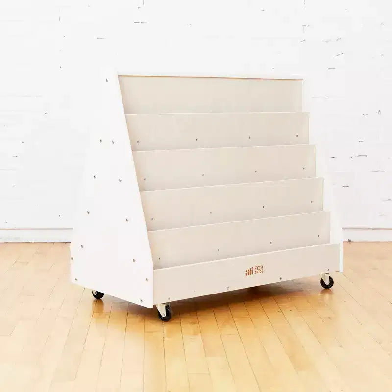 Présentoir et rangement de livres mobiles double face en bois ECR4Kids, meuble Montessori