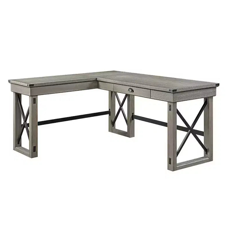 Bureau Talmar 170 cm avec base en bois et tiroir classeur - Acme Furniture