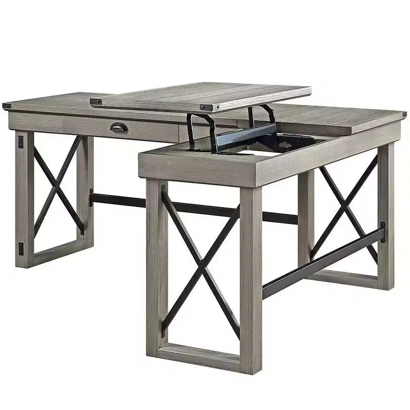 Bureau Talmar 170 cm avec base en bois et tiroir classeur - Acme Furniture