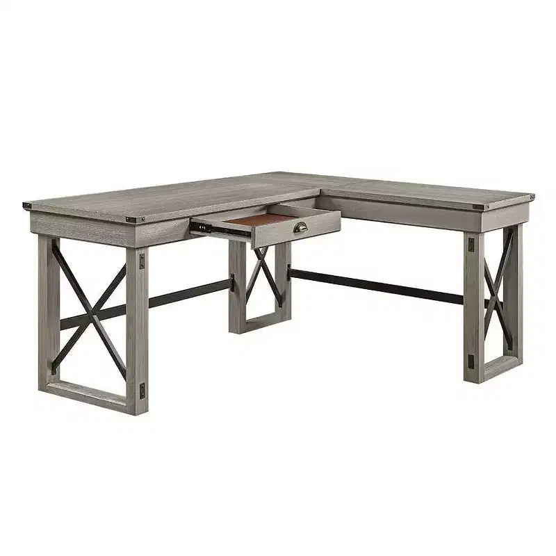Bureau Talmar 170 cm avec base en bois et tiroir classeur - Acme Furniture