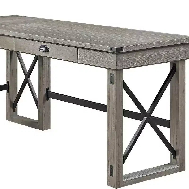 Bureau Talmar 170 cm avec base en bois et tiroir classeur - Acme Furniture