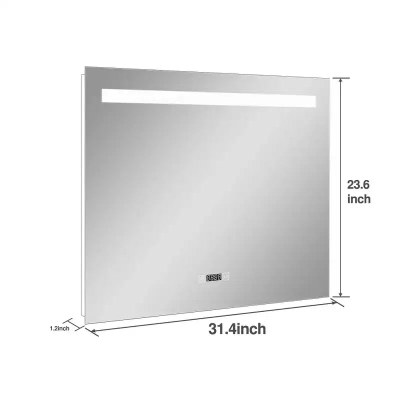 Miroir de salle de bain rectangulaire Dovelina Miroir LED avec désembueur