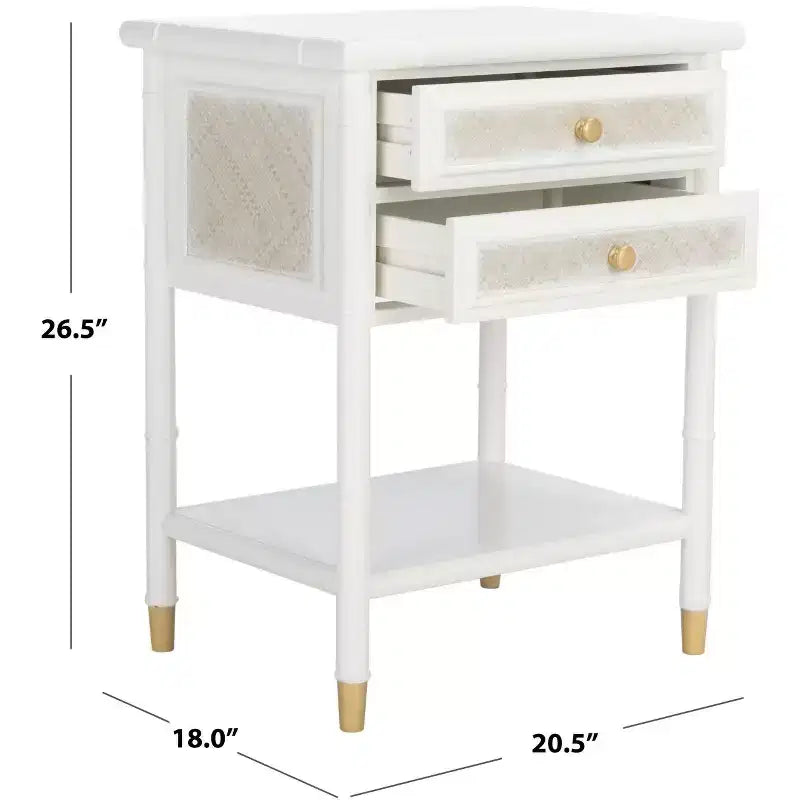 Table d'appoint à 2 tiroirs et 1 étagère Ahab - ACC6606 - Safavieh