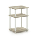 Table d'appoint à 3 niveaux, chêne Sonoma/blanc, montage sans outils, 1 personne