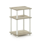 Table d'appoint à 3 niveaux, chêne Sonoma/blanc, montage sans outils, 1 personne
