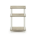 Table d'appoint à 3 niveaux, chêne Sonoma/blanc, montage sans outils, 1 personne