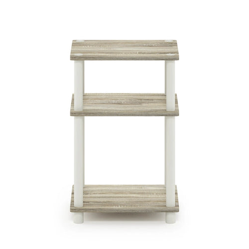 Table d'appoint à 3 niveaux, chêne Sonoma/blanc, montage sans outils, 1 personne