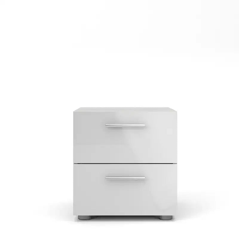Tvilum, table de chevet Austin à 2 tiroirs, structure chêne/blanc brillant