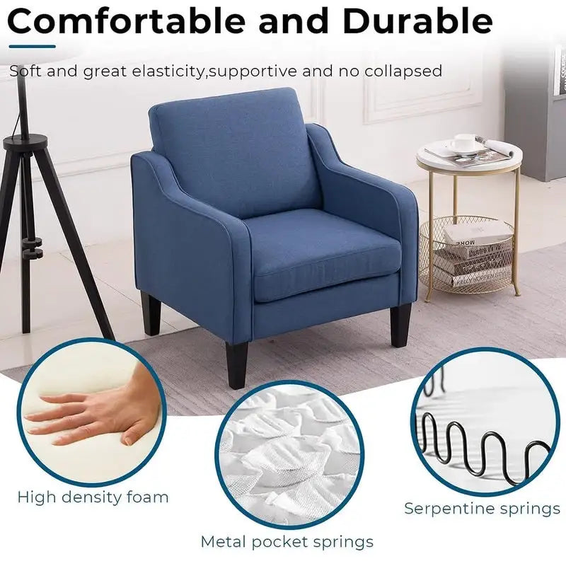 Fauteuil d'appoint moderne du milieu du siècle, assise individuelle – Plusieurs options de couleur