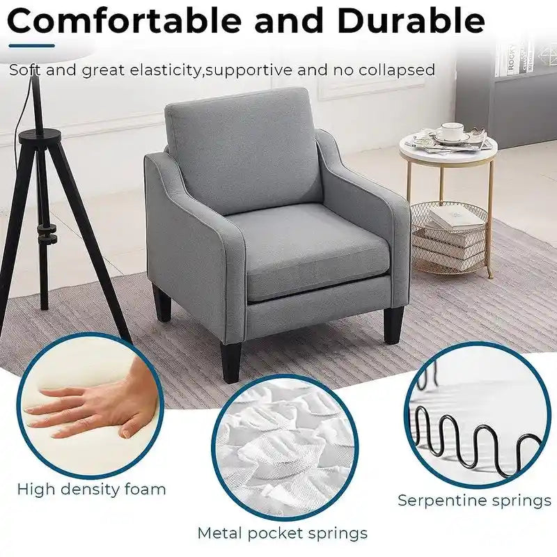 Fauteuil d'appoint moderne du milieu du siècle, assise individuelle – Plusieurs options de couleur