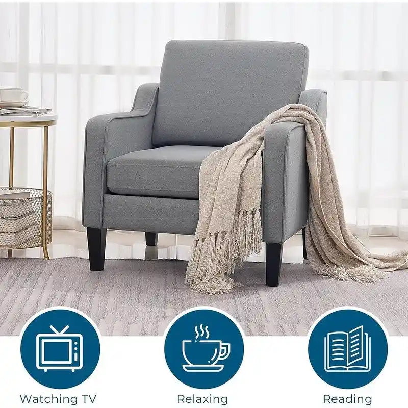 Fauteuil d'appoint moderne du milieu du siècle, assise individuelle – Plusieurs options de couleur
