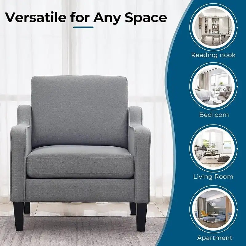 Fauteuil d'appoint moderne du milieu du siècle, assise individuelle – Plusieurs options de couleur