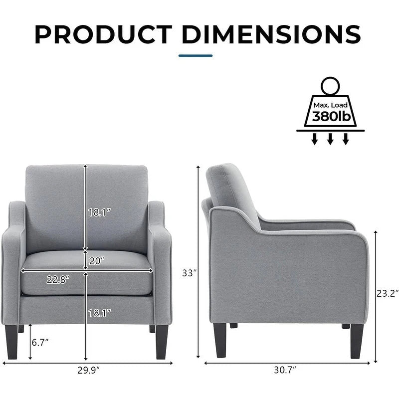 Fauteuil d'appoint moderne du milieu du siècle, assise individuelle – Plusieurs options de couleur
