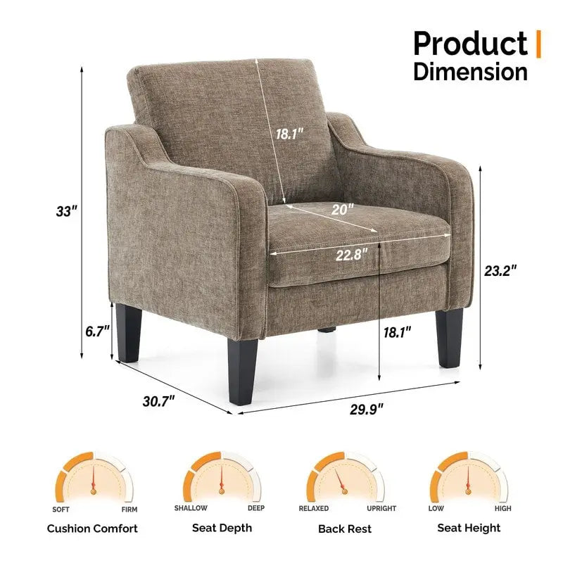 Fauteuil d'appoint moderne du milieu du siècle, assise individuelle – Plusieurs options de couleur