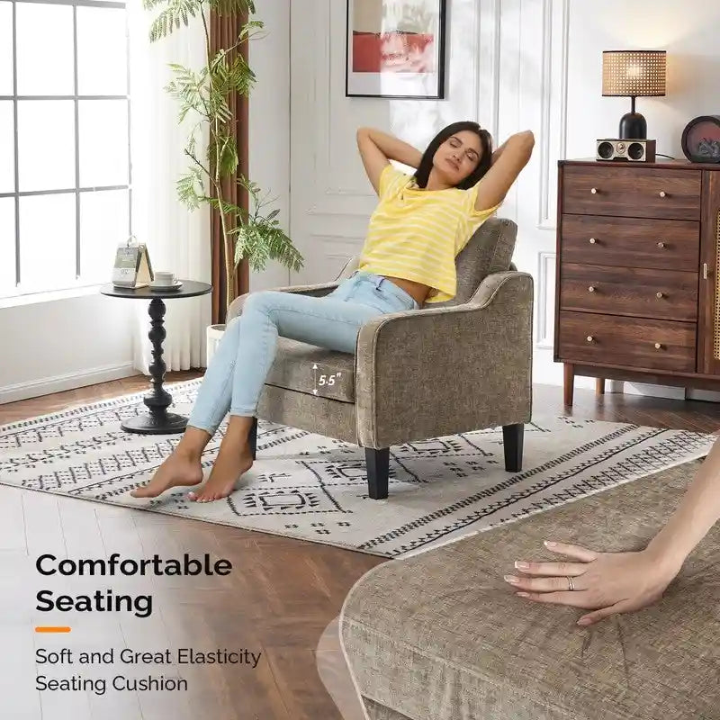 Fauteuil d'appoint moderne du milieu du siècle, assise individuelle – Plusieurs options de couleur