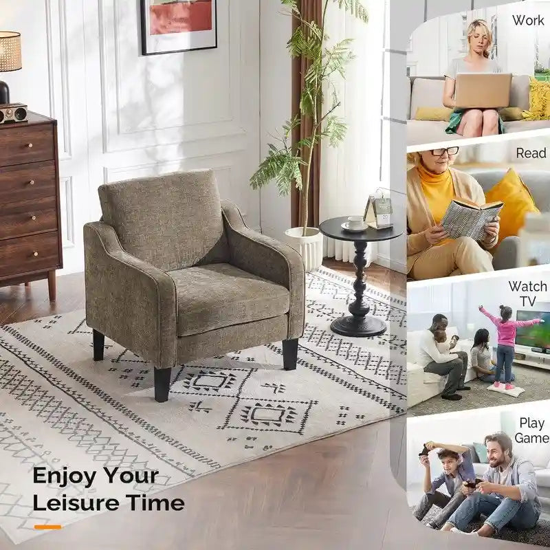 Fauteuil d'appoint moderne du milieu du siècle, assise individuelle – Plusieurs options de couleur