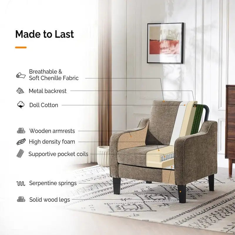 Fauteuil d'appoint moderne du milieu du siècle, assise individuelle – Plusieurs options de couleur