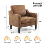 Fauteuil d'appoint moderne du milieu du siècle, assise individuelle – Plusieurs options de couleur