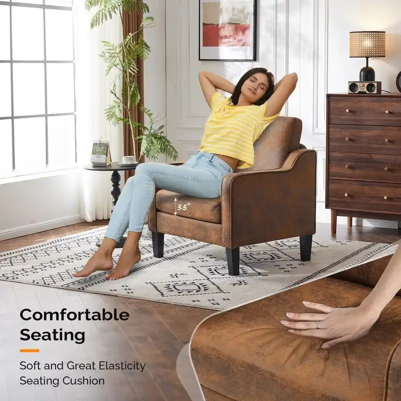 Fauteuil d'appoint moderne du milieu du siècle, assise individuelle – Plusieurs options de couleur