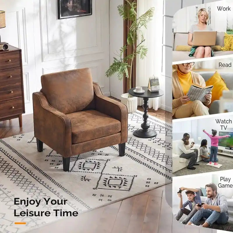Fauteuil d'appoint moderne du milieu du siècle, assise individuelle – Plusieurs options de couleur