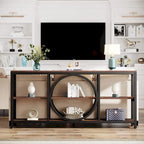 Table console à 3 niveaux de 70,9 po, style industriel – Gris / Marron / Noyer / Blanc