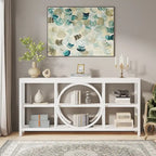 Table console à 3 niveaux de 70,9 po, style industriel – Gris / Marron / Noyer / Blanc