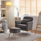 Fauteuil d'appoint en velours et bouclette avec pieds réglables dorés – Siège unique, plusieurs couleurs