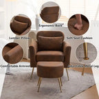 Fauteuil d'appoint en velours et bouclette avec pieds réglables dorés – Siège unique, plusieurs couleurs