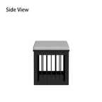 Cage pour chien en bois noir avec banc rembourré, pour chien unique, 120 cm