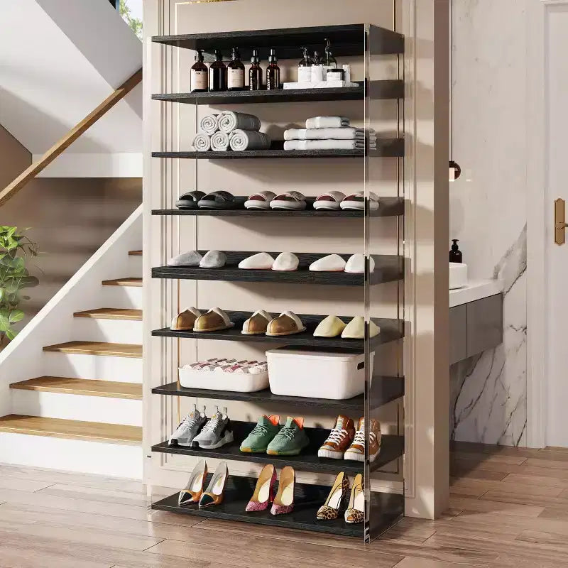 Lantine 63 Étagère à chaussures 8 niveaux en acrylique pour 24 à 32 paires