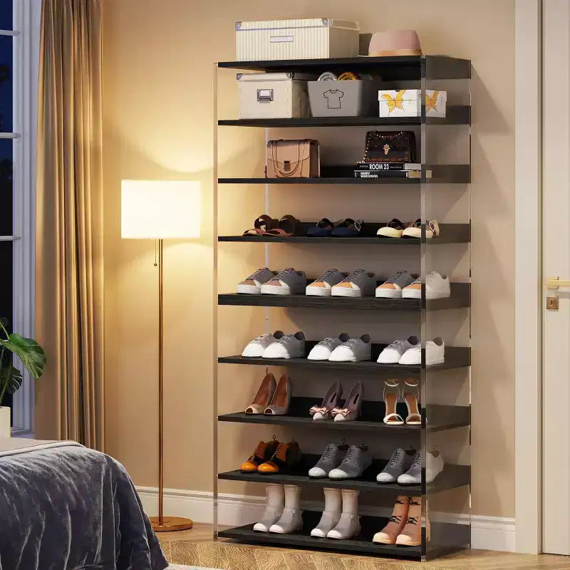 Lantine 63 Étagère à chaussures 8 niveaux en acrylique pour 24 à 32 paires