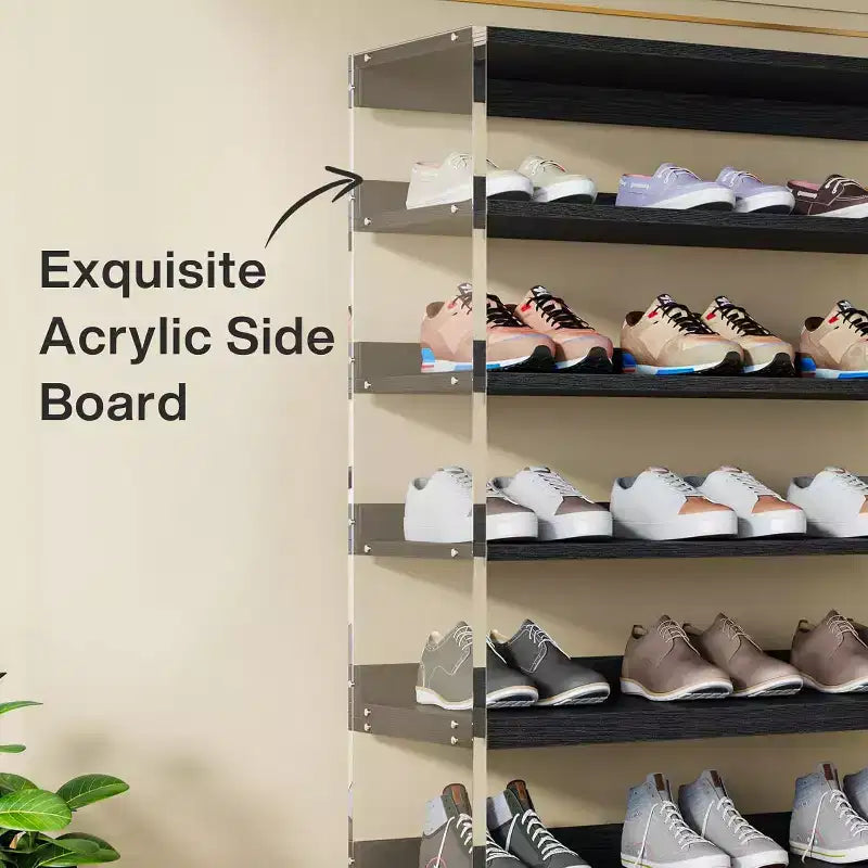 Lantine 63 Étagère à chaussures 8 niveaux en acrylique pour 24 à 32 paires