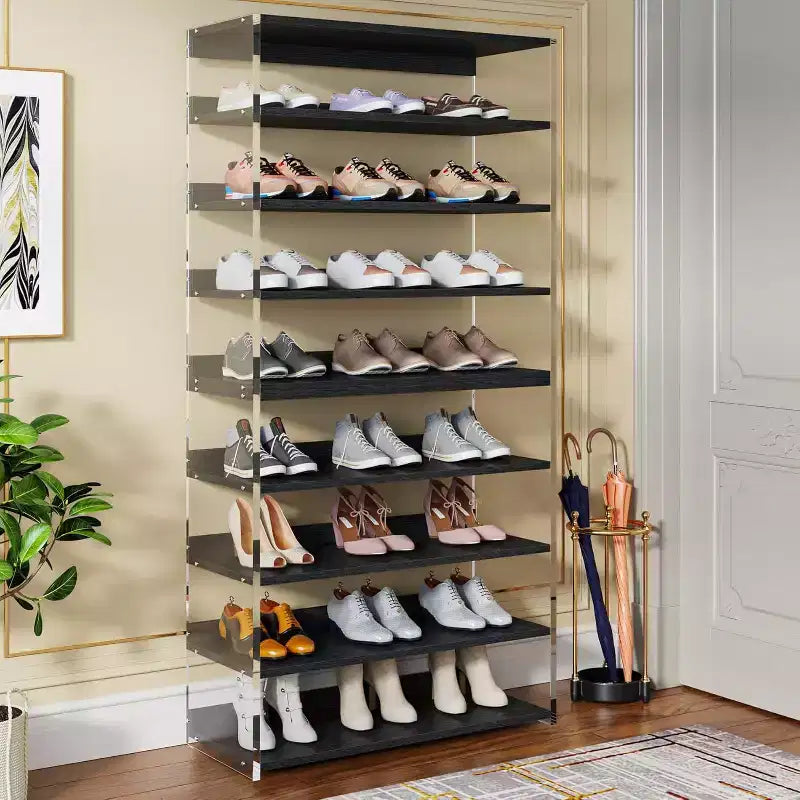 Lantine 63 Étagère à chaussures 8 niveaux en acrylique pour 24 à 32 paires