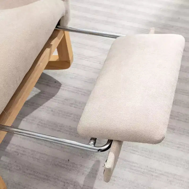 Fauteuil à bascule avec repose-pieds, chaise longue moderne à dossier haut avec pieds à bascule en bois, fauteuil à bascule de loisirs pour salon, chambre à coucher, bureau