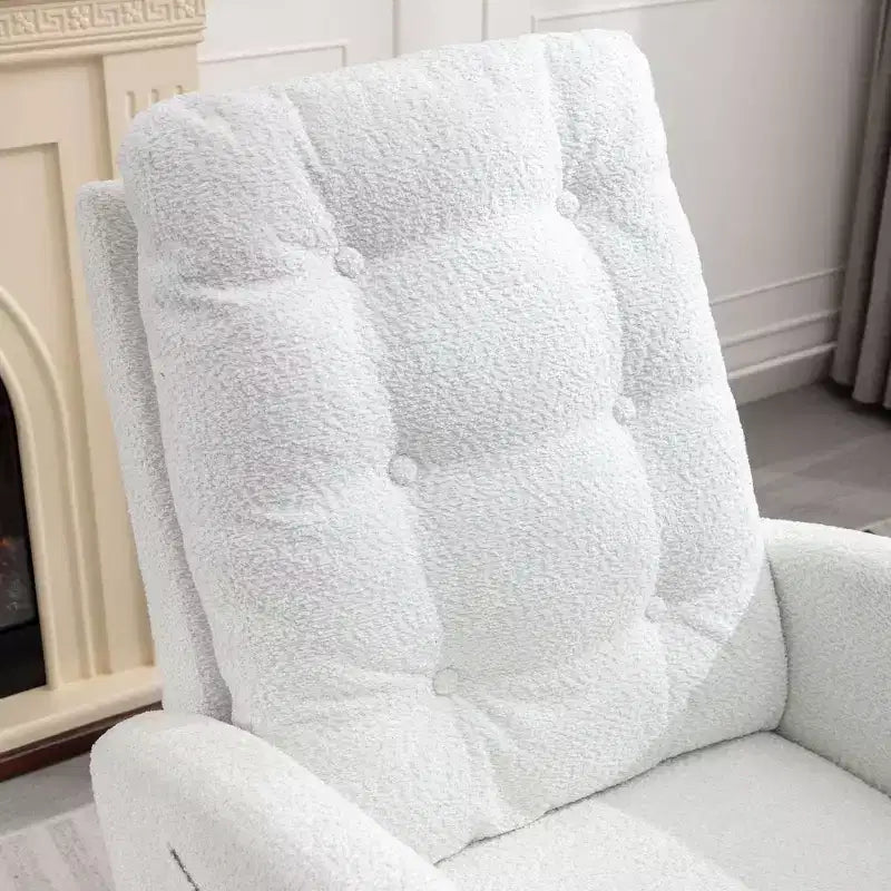 Fauteuil à bascule avec repose-pieds, chaise longue moderne à dossier haut avec pieds à bascule en bois, fauteuil à bascule de loisirs pour salon, chambre à coucher, bureau