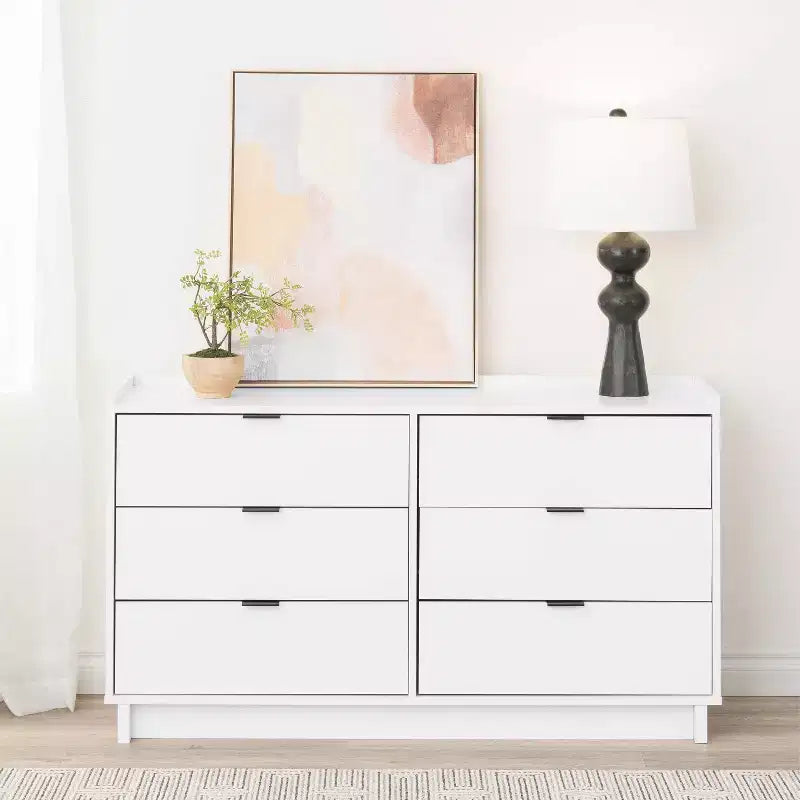 Commode à 6 tiroirs Prepac 52,5 po, style moderne et épuré