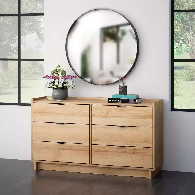 Commode à 6 tiroirs Prepac 52,5 po, style moderne et épuré