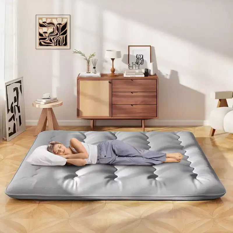 Matelas futon Costway pour lit jumeau/double/queen/king, matelas de sol japonais avec housse lavable et sac de transport, gris