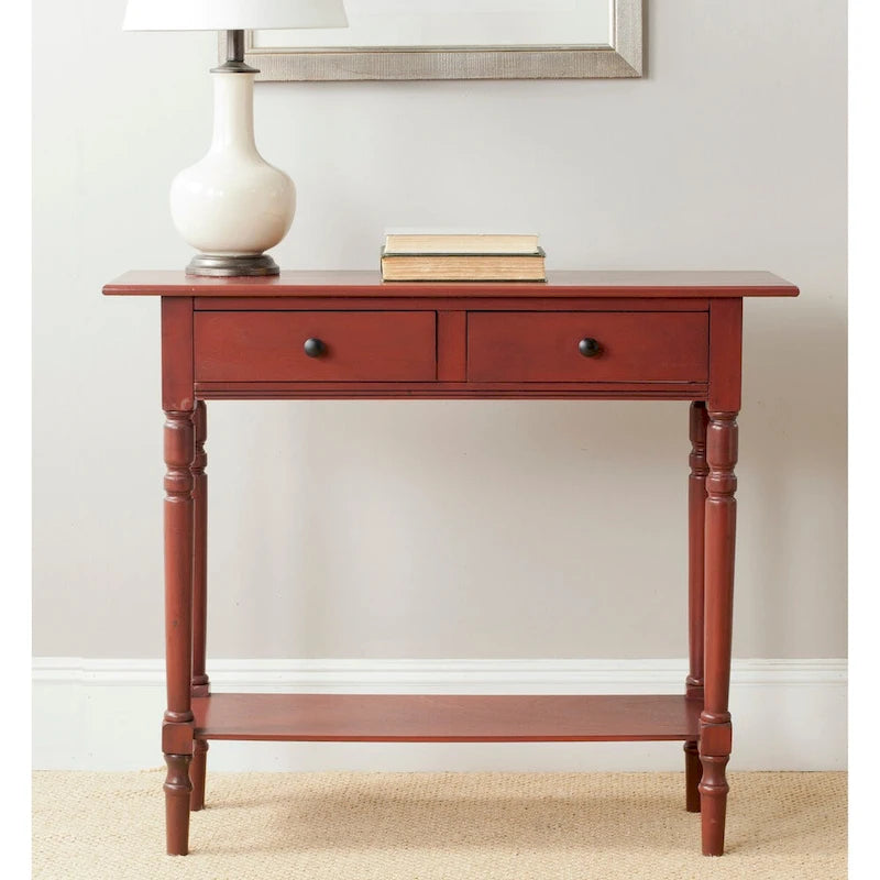 SAFAVIEH Arvilla, table console grise à 2 tiroirs - 37.8 x 13 x 31.9 - 38 x 13 x 32 (l x P x H)