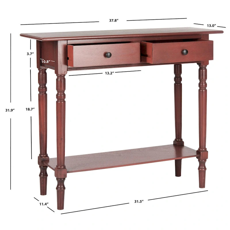 SAFAVIEH Arvilla, table console grise à 2 tiroirs - 37.8 x 13 x 31.9 - 38 x 13 x 32 (l x P x H)