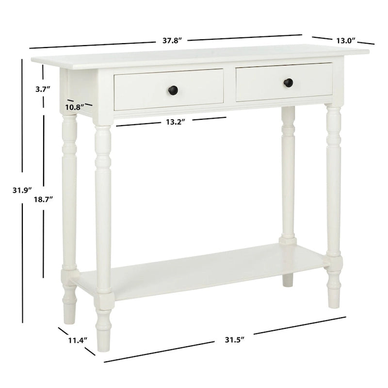SAFAVIEH Arvilla, table console grise à 2 tiroirs - 37.8 x 13 x 31.9 - 38 x 13 x 32 (l x P x H)