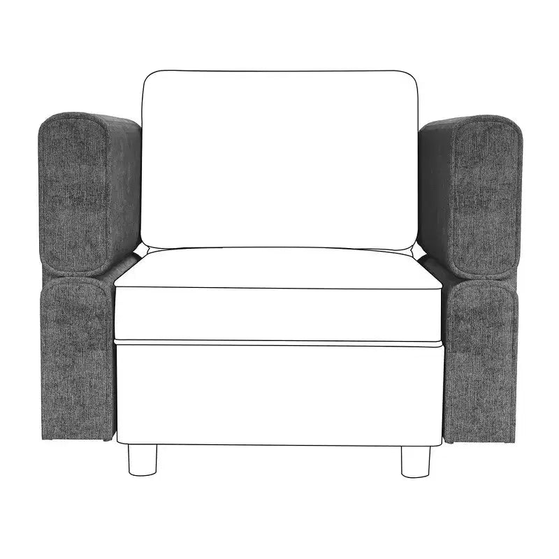 Canapé d'angle réversible en chenille, canapé modulable 9 places, canapé modulable en U avec rangements, poufs et méridienne