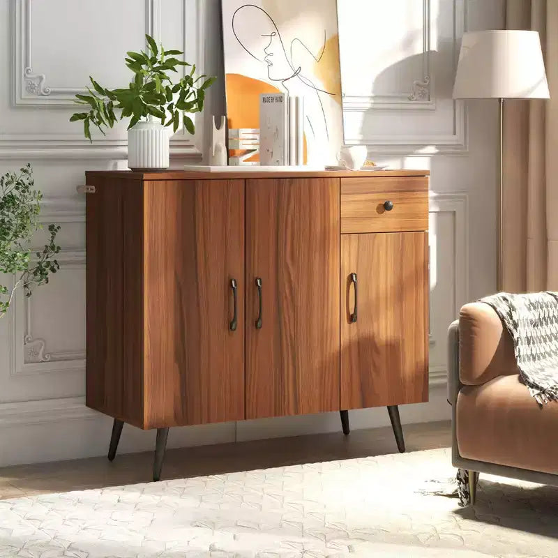 Costway Buffet avec 3 portes et 1 tiroir, étagères réglables, dispositif anti-basculement