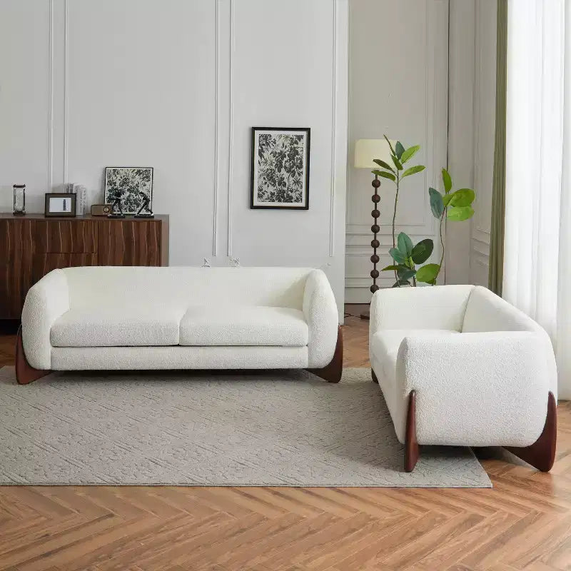 Christopher Knight Home Emma Ensemble de canapés 2 pièces en bouclette pour salon, beige