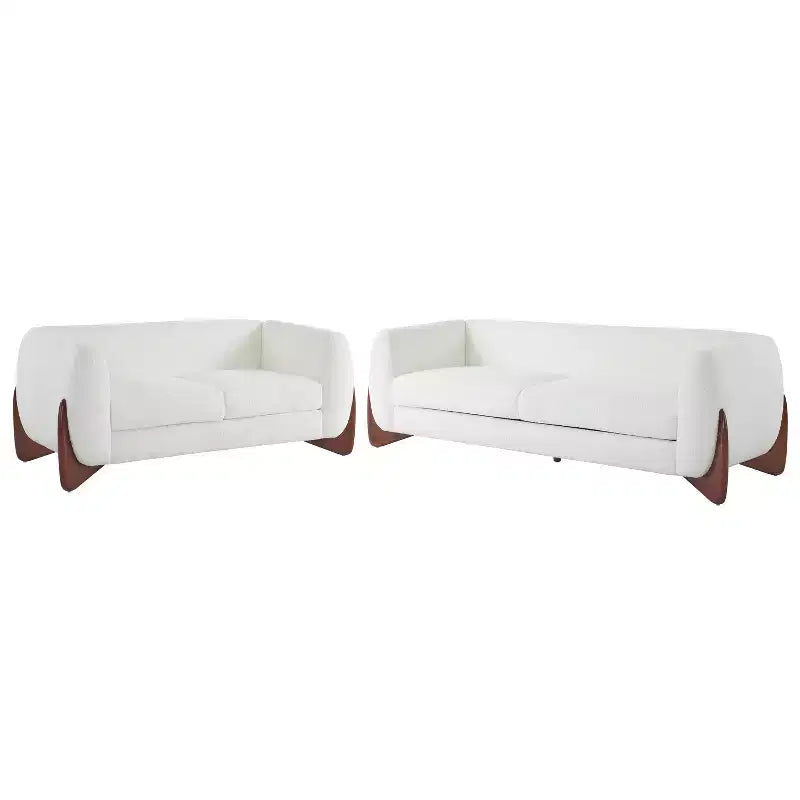 Christopher Knight Home Emma Ensemble de canapés 2 pièces en bouclette pour salon, beige