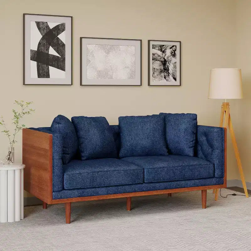 Causeuse capitonnée Borah de Christopher Knight Home avec oreillers décoratifs